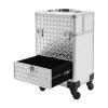 YIYIBYUS Rolling Makeup Train Case, Durable Large Capacity Makeup Trolley Organizer w/Wheels, Professional Manicure Storage Case Rolling Nail Case W/lock (Sliver) view 1