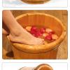 Foot Basin Wooden Bucket Household Sauna Bucket Solid Wood Natural,Wood Foot Tub Relax Pedicure Foot Bath,Household Wooden Bucket, Durable,Drop- (Wood Color) Foot Bath view 4