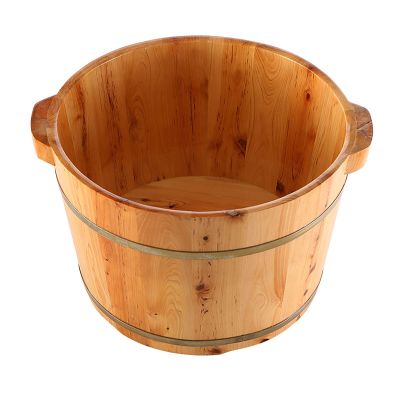 Bucket Foot Baths Wood,Steel Hoop Leak Proof Heavy Duty Fatigue Relieving Foot Soaking Tub for Foot Bath,Household Foot Soaking Bath Basin, Foot Bath, Spa, Sauna,with Handle