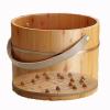 Foot Tub Wooden Foot Basin Solid,with Handle Natural Thicken Foot Basin,Household Wooden Bucket, Durable,Drop- (Wood Color) Foot Bath view 1