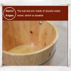 Foot Tub Wooden Foot Basin Solid,with Handle Natural Thicken Foot Basin,Household Wooden Bucket, Durable,Drop- (Wood Color) Foot Bath view 3
