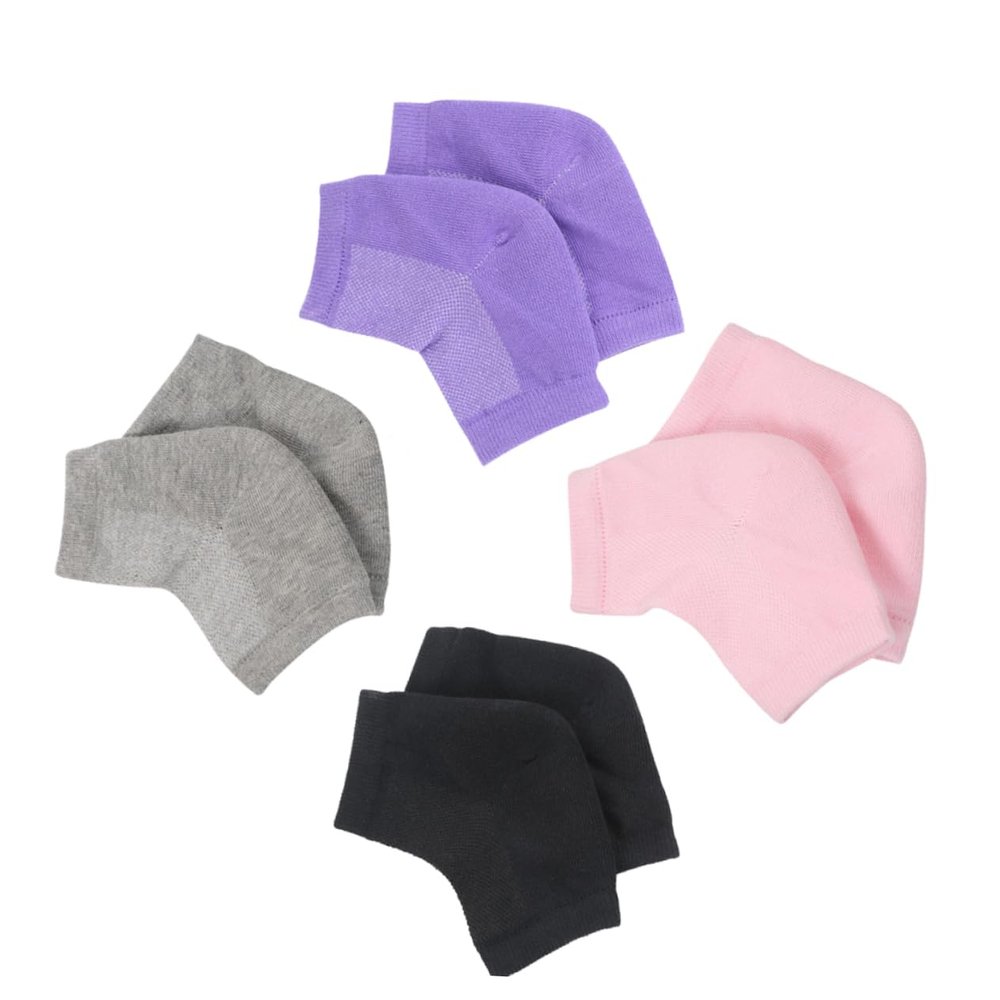 ADOCARN 4pairs Moisturizing Gel Socks for Ankle Comfort Fit Breathable Socks Gel Heel Support