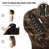 24 Inch Blonde Ponytail Extension, Clip on Ponytails for Women, Long Curly Ponytail Extensions for Women, Synthetic Layered Pony Tails Hair Extensions (Color: Dark Blonde With Beige Blonde Highlights) view 2