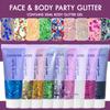 JASSINS 2PCS Body Glitter, 100ml White Face Glitter for Women Girls Kids, Glitter Gel Makeup Tween Gifts, Singer Concerts Festival Rave Accessories, Chunky Mermaid Sequins Glitter view 2