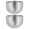 Beaupretty 2pcs Stainless Steel Shaving Soap Foaming Bowl Double Layer Lathering Dish for Men Shaving Container for Home and Travel Metal Design for Enhanced view 1