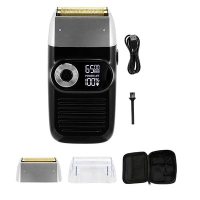 Shaver Hair Cleaning Shave Shaper Foil Electric Shaver Head Shaving Machine Rotary Motor Electric Razor for Men(Black with Box)