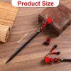 2 Pcs Chinese Wooden Hair Sticks, Chinese Hair Pins for Women Retro Handmade Wooden Hairpins Flower Tassel Hair Chopsticks Japanese Hair Accessories Classic Hair Pins for Long Hair view 2