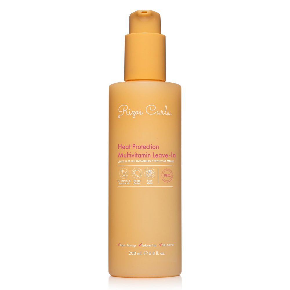 Rizos Curls Multivitamin Leave-In Heat Protection Up to 450F Strengthen, Repair & Add Shine to Straight, Wavy, Curly, Coily Hair Types 1a4c Sulfate & Paraben Free