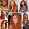 Ailabi Brazilian Human Hair Bundles Ginger Orange 350 Color 20 22 24 Inch Deep Wave Bundles Human Hair 11A Raw Unprocessed Virgin Quick Weave Hair for Black Women view 2