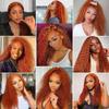 Ailabi Brazilian Human Hair Bundles Ginger Orange 350 Color 20 22 24 Inch Deep Wave Bundles Human Hair 11A Raw Unprocessed Virgin Quick Weave Hair for Black Women view 3