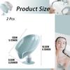 2 Pcs-Holder self Draining Soap+4 Pcs Exfoliating Gloves Korean Scrubber for Women Bath Shower Spa Holder with Suction Cup Creative soap Box, for Bathroom view 2