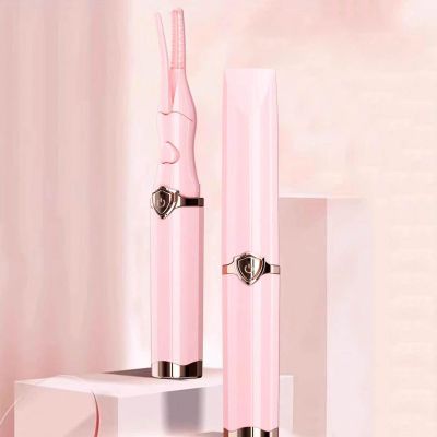 2025 New Heated Eyelash Curler, Portable Eyelash Curler with USB Rechargeable, Natural Eye Lash Curler Makeup Tool, 24 Hours Long Lasting, 3 Temperature Modes Heated Lash Curler (Pink)