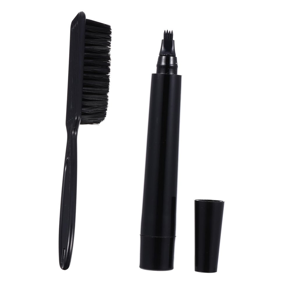 ADOCARN 1set Beard Grooming Kit Beard Filler Pen Brush for Natural Coverage Four Fork Tip for Seamless Application for Bearded Men