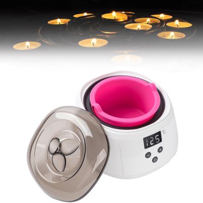 100W Smart LCD Display Wax Heater,Electric Non-Stick Candle Wax Melter Pot,Smart Wax Melting Machine,500 ml Large Capacity,360 Degree Surround Heating,for Hair Removal and Wax Melting(Color:White)