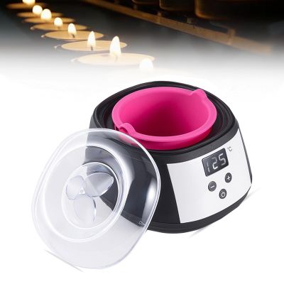 100W Smart LCD Display Wax Heater,Electric Non-Stick Candle Wax Melter Pot,Smart Wax Melting Machine,500 ml Large Capacity,360 Degree Surround Heating,for Hair Removal and Wax Melting(Color:Black)