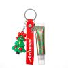 Christmas Face Body Glitter Gel,Christmas Keychain with Green Red Body Glitter Gel Rave Accessories,Body Glitter Gel Gel Keychain Pendant Set DIY Nail Jewelry (B) view 1
