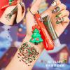 Christmas Face Body Glitter Gel,Christmas Keychain with Green Red Body Glitter Gel Rave Accessories,Body Glitter Gel Gel Keychain Pendant Set DIY Nail Jewelry (B) view 2