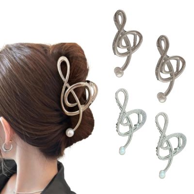 2025 Treble Clef Hair Clip, Music Note G Clef Unique Design Claw Clip for Thick or Thin Hair Look Accessories (4 Pcs E,One Size)