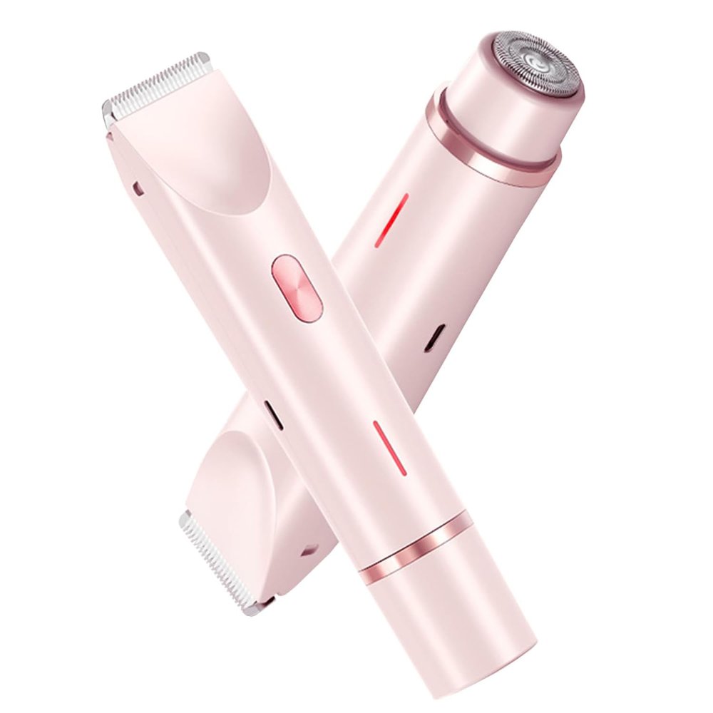 Body Trimmer for Woman Bikini Face, Dual-Head Electric Razor USB Rechargeable Wet Dry Use