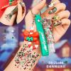 Christmas Face Body Glitter Gel,Christmas Keychain with Green Red Body Glitter Gel Rave Accessories,Body Glitter Gel Gel Keychain Pendant Set DIY Nail Jewelry (C) view 4