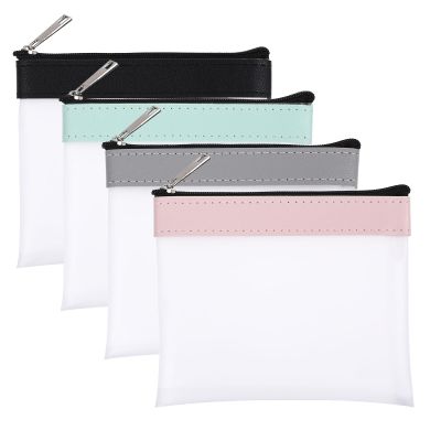 InnoHHustle 4 PCS Multicolor Strawberry Pattern Small Makeup Bag, 4.9x4.5 Inch, 4 Count, Cosmetic Bags, Zipper Closure, Female, Synthetic, Pouch