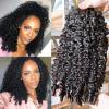 YMS 3C4A Burmese Curly Human Hair Bundles 16 16 16 Inch Curly 3 Bundles Unprocessed Burmese Raw Hair Extension Real Human Hair 16A Natural Color Spiral Curly End Human Hair Weft Extensions view 4