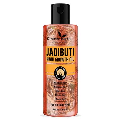 D.EV.ME/E HERBAL Men & Women Jadibuti Hair Oil Promotes Hair Growth & Shiny Hair Fall For All Hair Type For Softens Hair-200ML (Pack Of 1)