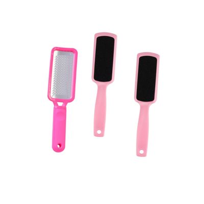 ADOCARN 3pcs Multi-Purpose Foot Grinding Tool Rosy Stainless Steel Foot File Sandpaper Boards for Exfoliating Smooth Skin and Pedicure Care for Women and Men