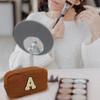 kamumanni Cute Makeup Bag, Initial Cosmetic Bag, Fuzzy Makeup Bags for Women, Brown Makeup Pouch with Chenille Letter, Monogrammed Gifts for Women, Brown B view 4
