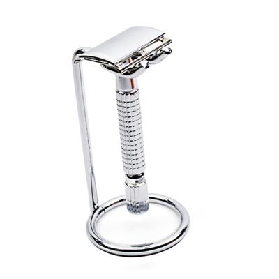 ADOCARN Safety Razor Rack Brush Holder Double Shaving Stand Metal Shaving Stand for Razor and Brush Random Style
