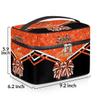 Ioracida Custom Cheer Makeup Bags, Personalized Name Travel Toiletry Cosmetic Bag, Customized Cheerleader Travel Zipper Pouch, Waterproof Cheerleading Toiletry Bags with Handle, Orange Glitter view 3