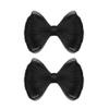 2 Pcs Bowknot Wig Clips Fake Hair Buns Clip Hair Bow Hairpiece Barrettes Hair Extensions Clips Decorative Hair Styling Clip for Women Girls (Black) view 1