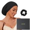 100% Mulberry Silk Bonnet for Sleeping Women Men, Real Silk Lined Sleep Cap with Adjustable Strap, Hair Wrap Slouchy Beanie for Curly Hair view 1