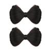 2 Pcs Bowknot Wig Clips Fake Hair Buns Clip Hair Bow Hairpiece Barrettes Hair Extensions Clips Decorative Hair Styling Clip for Women Girls (Brown Black) view 1