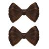 2 Pcs Bowknot Wig Clips Fake Hair Buns Clip Hair Bow Hairpiece Barrettes Hair Extensions Clips Decorative Hair Styling Clip for Women Girls (Light Brown) view 1