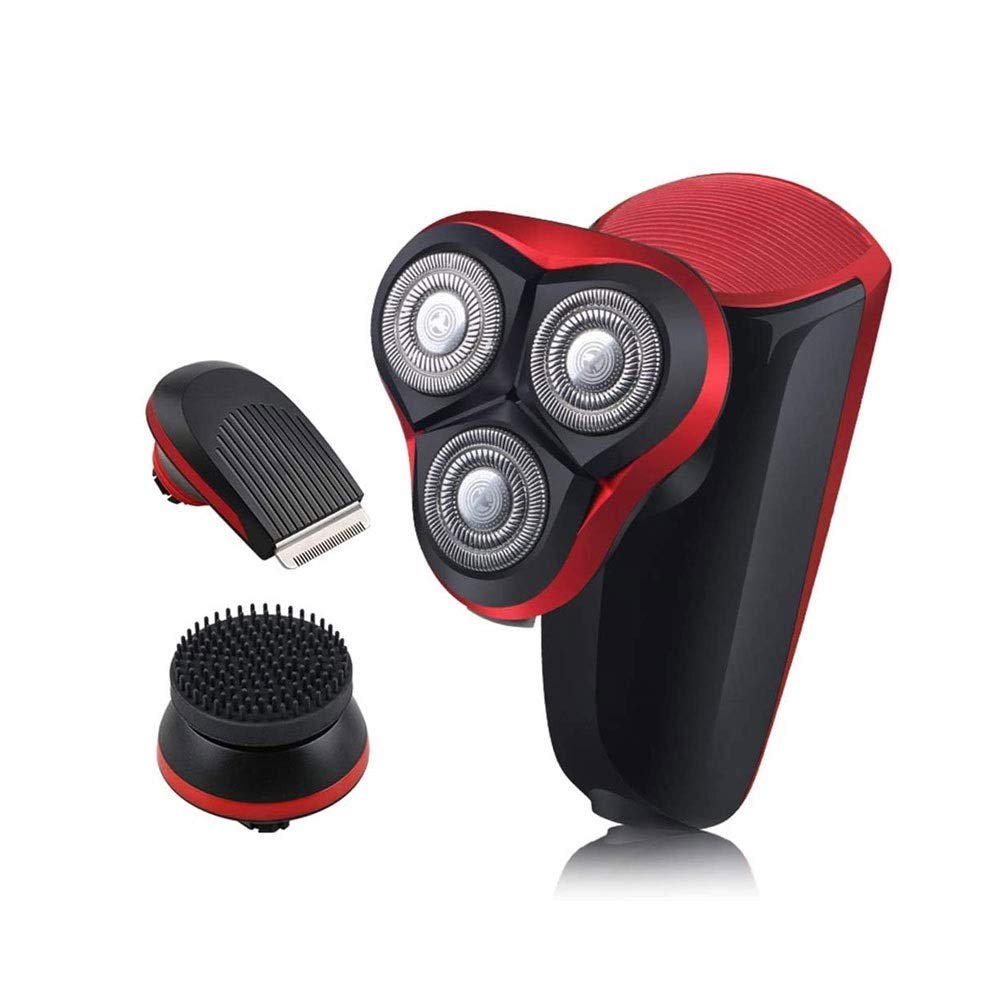 CARUTU Electric Shavers,USB Rechargeable Wet/Dry Electric Shaver, 3 in 1 Waterproof 3D Men Rotary Shaver Cordless, Facial Cleaning Brush for Men Women