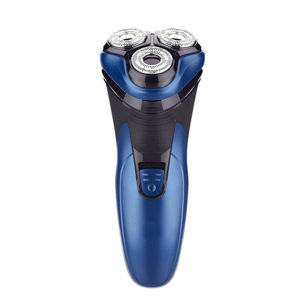 CARUTU Electric Shavers for Men-Rechargeable Rotary Razor Wet and Dry Face Shaver IPX7 Waterproof 3-Blade Cordless Shavers with Pop-up Trimmer,Blue