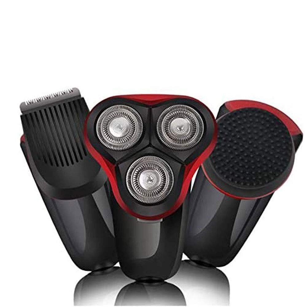 CARUTU Shaver for Men,3 in 1 Electric Shavers for Men- USB Faster-Charging Waterproof Rotary Razor with Hair Clippers, Facial Cleaning Brush, Nose & Ear Trimmer Set