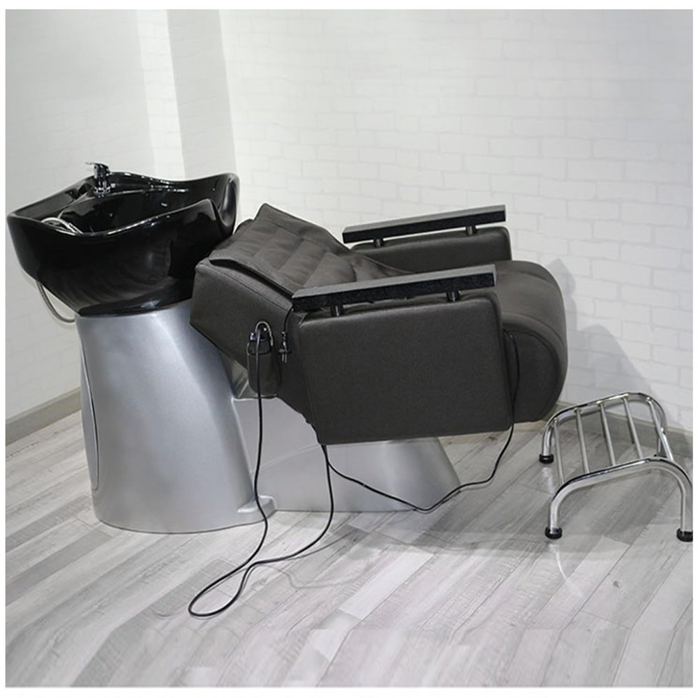 Shampoo Bowl and Chair Set for Salons,Backwash Barber Chair, Hair Washing Station with ABS Plastic Sink for Hair Stylist Beauty Spa Home Use