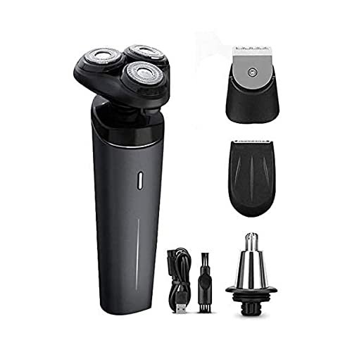 CARUTU Electric Razor,Beard Trimmer, 4 in 1 Trimmer Grooming Kit IPX7 Waterproof USB Rechargeable Dry Wet for Men Nose Hair Trimmer