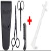 Men Personal Care Beard Grooming and Nose Cleaning Tool Set, Mustache Scissors and Comb and Nose Wax Applicator Spatulas, BlueZOO view 1