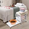 HKFGSHOP Foot Bath Spa Trolley Cart, Pedicure Stand Salon Foot Massage Station, Adjustable Pedicure Stool with 3 Basins of Storage Space, 360 Rotating Hand Support, for Nail Foot Bath SPA view 2