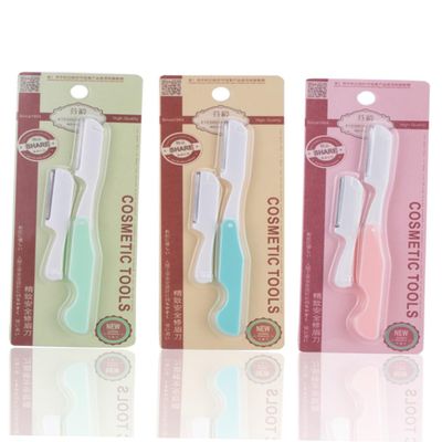 OSOLADY Women Folding Eyebrow Trimmer Facial Grooming Tool with Replaceable Blades Portable Design for Effortless Eyebrow Shaping for Travel and Daily Use Random Color