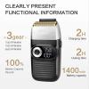 Rechargeable Cordless Electric Shaver for Men with LCD Double-Blade Razor Facial Care Hairdressing Scissors Small Razor(Black) view 2