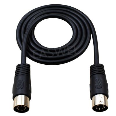 7 pin DIN lead/cable, male to male, wired straight-through, all pins connected