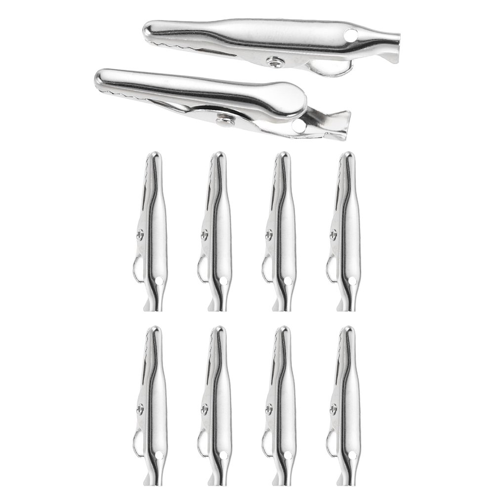 MECCANIXITY 10Pcs Alligator Hair Clips, 35/28.8 x 5 mm(LxW) Silver Metal Curls Crocodile Clamps for Hair, Bow Making, Grips DIY Accessories Hairpins