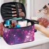 Glorowreny Love Heart Large Capacity Cosmetic Bag and Travel Toiletry Organizer Fantastic Purple Makeup Pouch Set of 3 Valentine's Day Skincare Bags for Women view 2