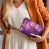 Glorowreny Love Heart Large Capacity Cosmetic Bag and Travel Toiletry Organizer Fantastic Purple Makeup Pouch Set of 3 Valentine's Day Skincare Bags for Women view 3
