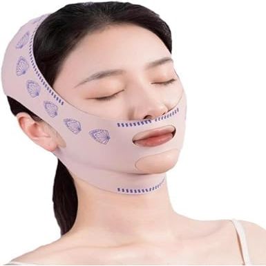 1Pc Pink Reusable V Line Mask,Breathable, Soft and Comfortable Chin Strap for Women Skin Care Tools