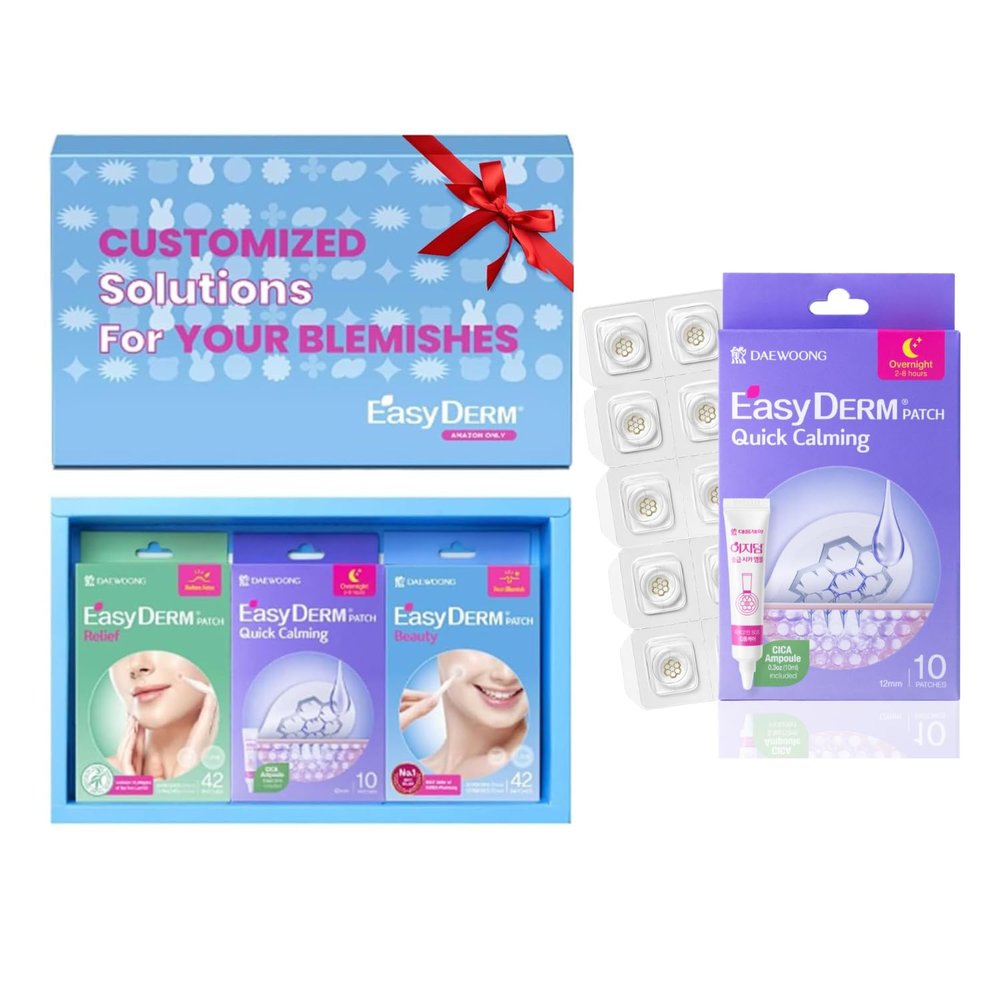 EasyDerm 3 Types of Pimple Patches Gift Set and Quick Calming Magnesium Patches